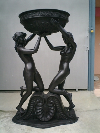 Pair of Nudes Holding Bowl